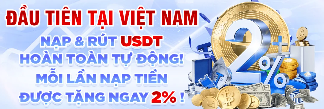 automatic USDT deposit bonus 2% banner